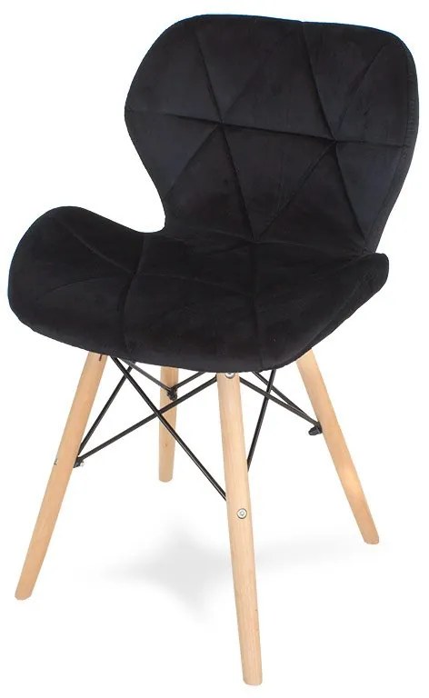 TRENDIE Jedálenská stolička SKY čierna- škandinávsky štýl