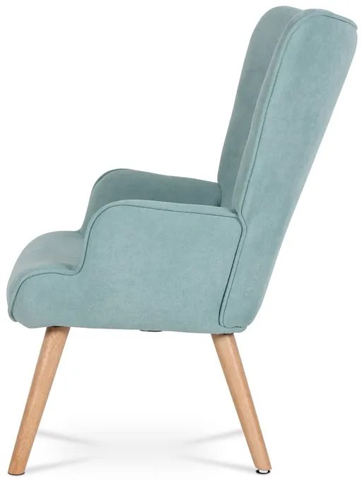 BONTEC Kreslo ušiak, modrá látka, AK-302 BLUE2 Farba: Hnedá