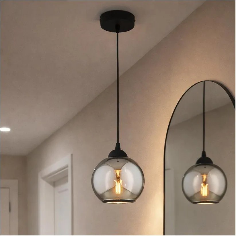 Brilagi - Luster na lanku DIOR 1xE27/60W/230V čierna/dymovošedá