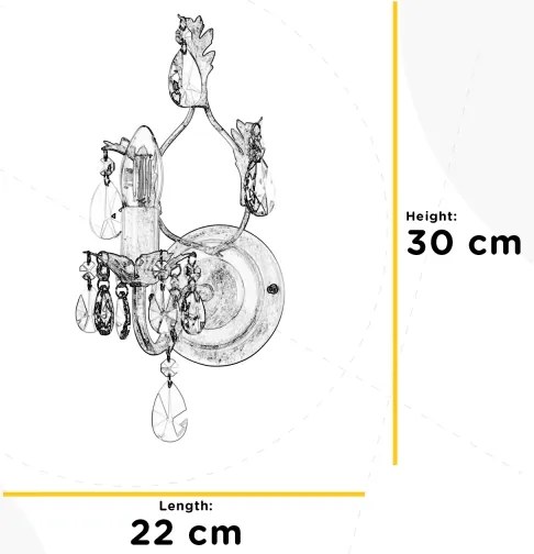 ONLI - Nástenné svietidlo TERESA 1xE14/6W/230V bronzová
