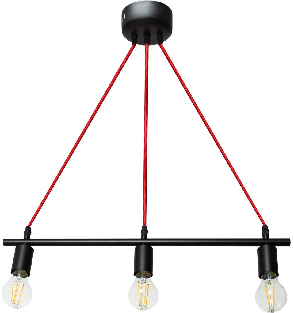 Toolight - Moderné trojité stropné svietidlo 3xE27 APP420-3CP, čierna-červená, OSW-00900