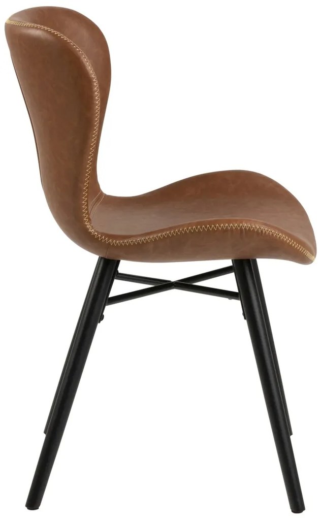 stolička BALTEA koženka retro brandy / nohy čierne - moderná do obývacej izby / jedálne / kuchyne
