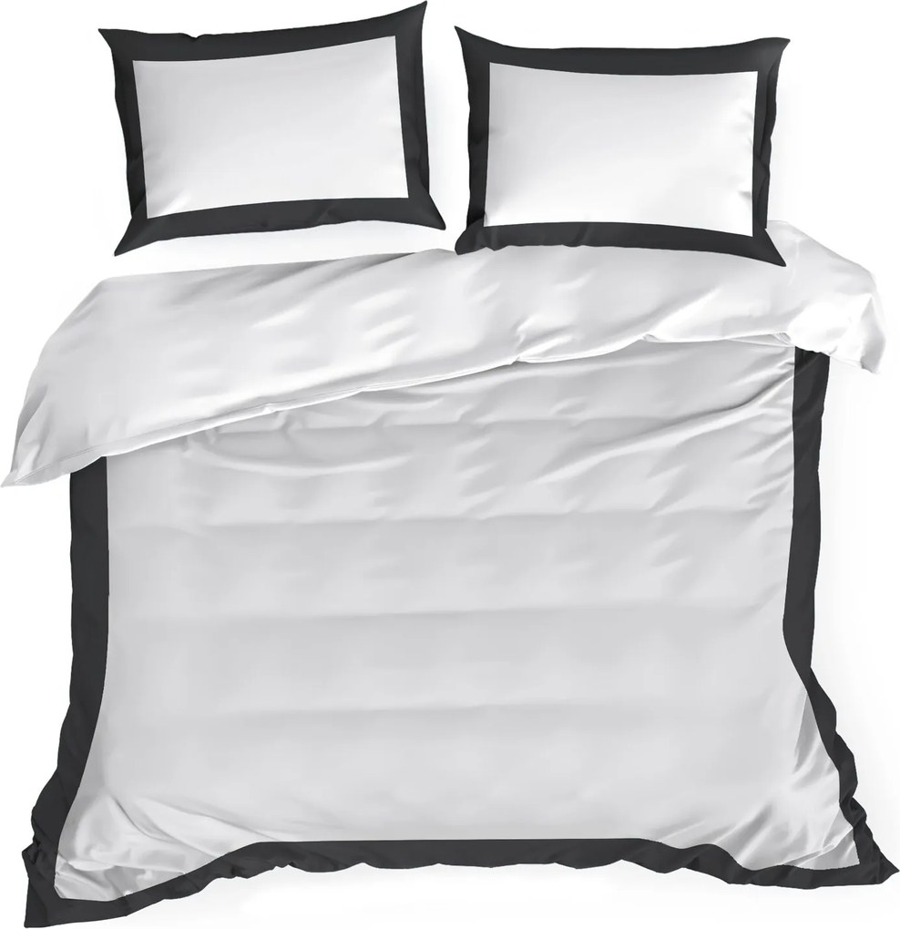SATÉNOVÉ OBLIEČKY LAURA 200X220 CM, 2 KS 70X80 CM BIELE
