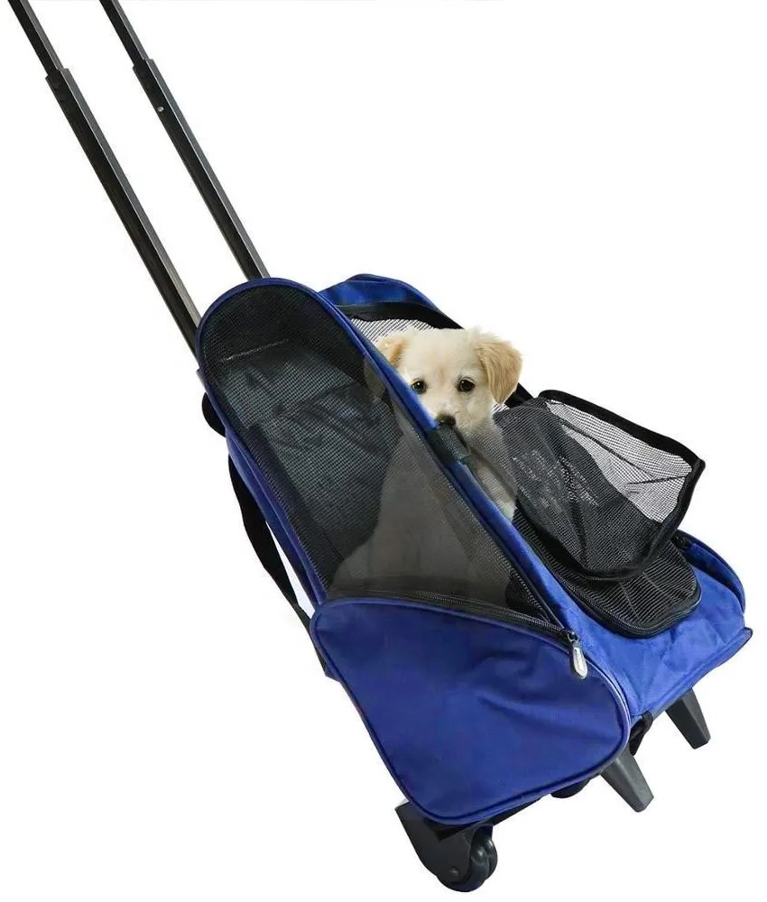 Vozík na prenášanie domácich miláčikov 2 v 1, viac farieb, modrý