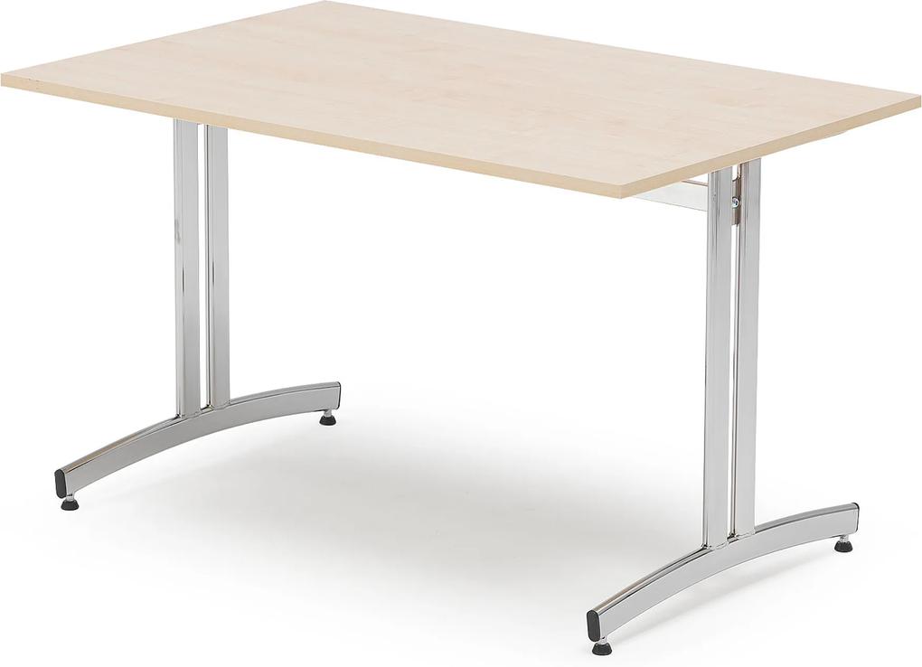 Jedálenský stôl Sanna, 1200x700 mm, breza / chróm