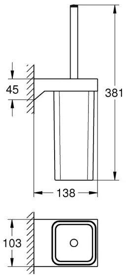 GROHE 40857000 - Sada na čistenie WC SELECTION CUBE lesklý chróm