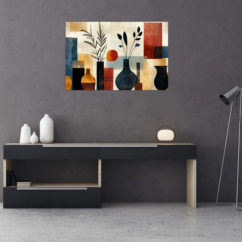 Obraz - Kubistické vázy (90x60 cm)