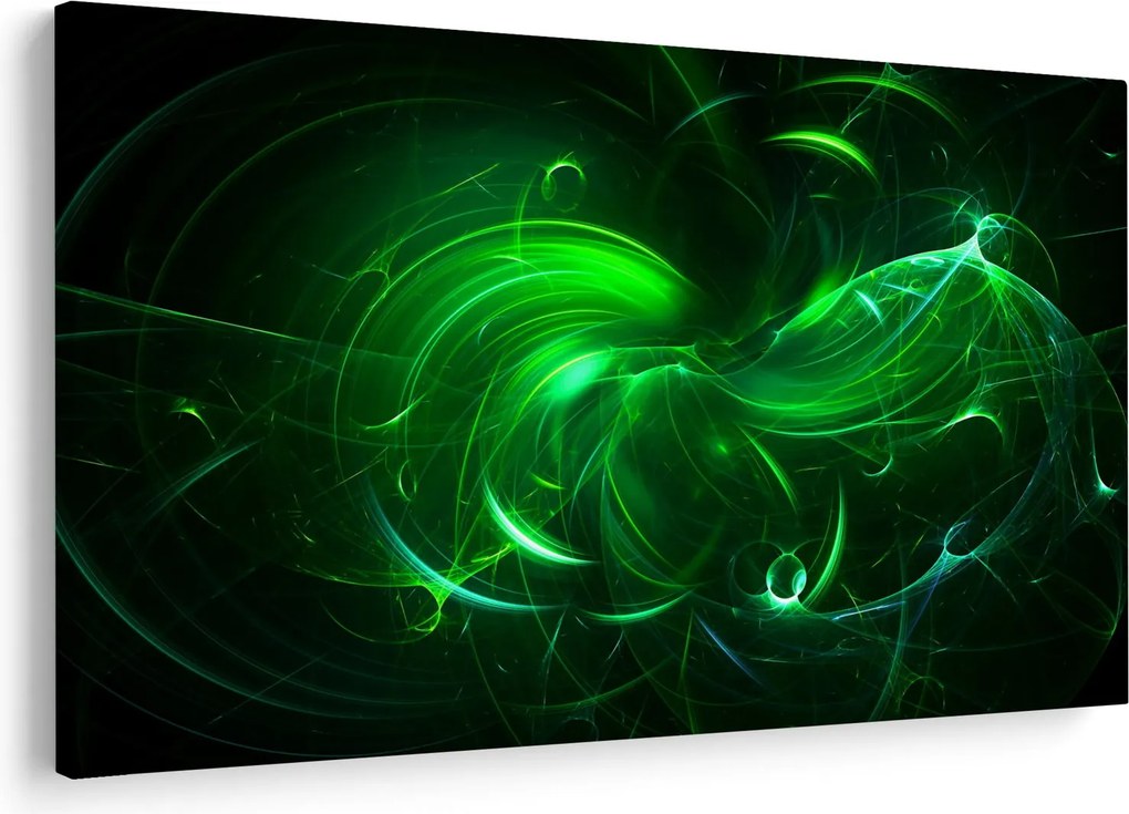 Obraz - zelená abstrakcia (90x60 cm)