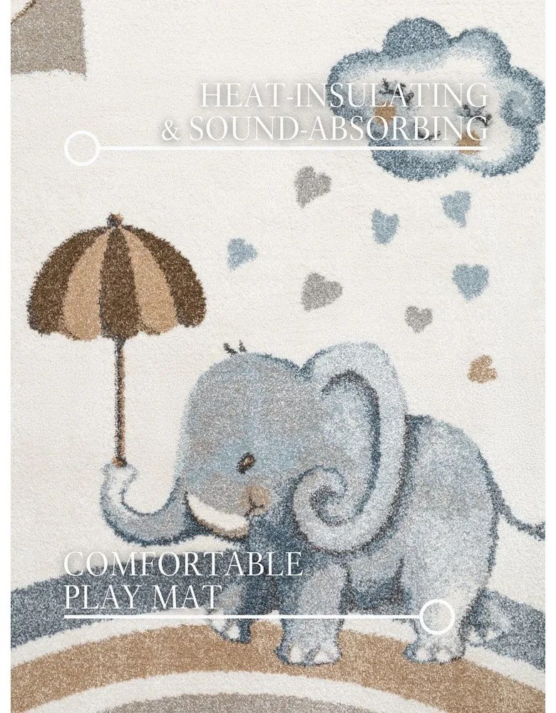Krémový detský koberec 120x170 cm Walk like an Elephant Rainy Party – Villeroy&Boch