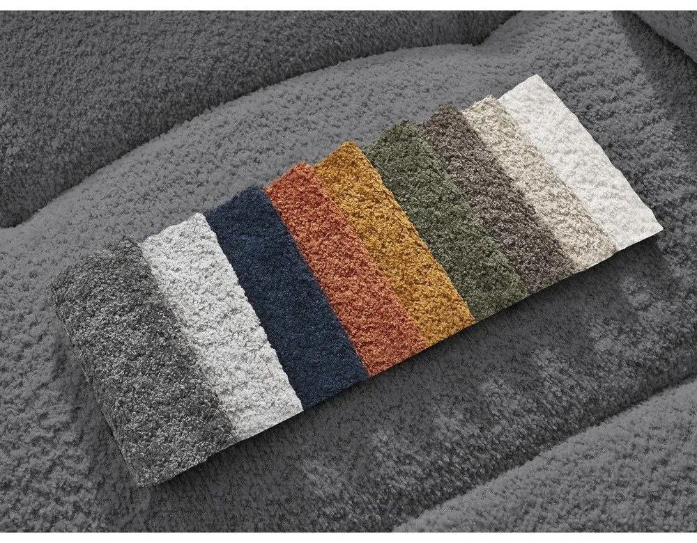 Sivá rozkladacia/s úložným priestorom rohová pohovka z textílie buklé (ľavý roh/s leňoškou) Roxelane – Bobochic Paris