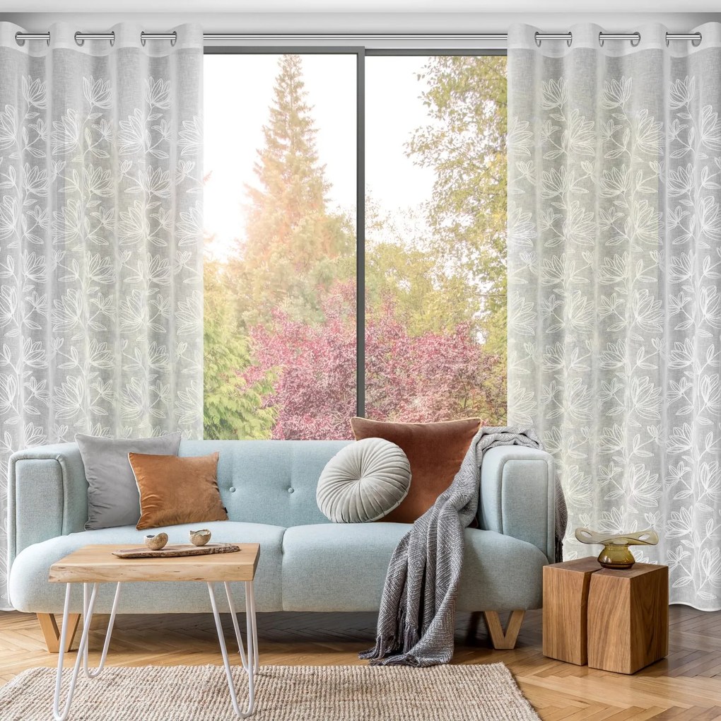 ZÁVES NA KRÚŽKOCH SUZI 140X250 CM KVETY