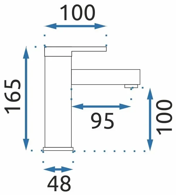 Rea Pixel, umývadlová batéria h-165, zlatá lesklá, REA-B2018