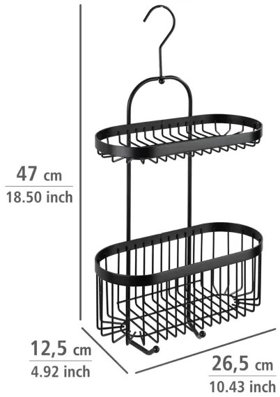 WENKO 23880100 – polica CLASSIC PL. SCHWARZ 26,5 x 47 cm, čierna