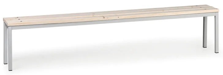Šatníková lavica, sedák - laty, dĺžka 2000 mm, sivá