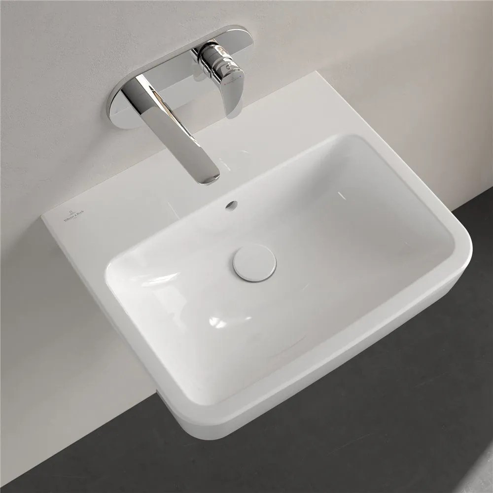 VILLEROY & BOCH O.novo závesné umývadlo bez otvoru (zadná a spodná strana brúsená), s prepadom, 550 x 460 mm, biela alpská, s povrchom AntiBac a CeramicPlus, 4A41MLT2