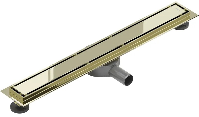 Mexen Flat 360°, nerezový sprchový žľab vzor M13 2v1 na vloženie dlažby 70 cm, zlatá lesklá, 1510070-40