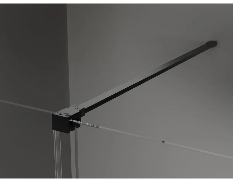 Mexen Velar, sprchový kút s posuvnými dverami 150 x 80 cm, 8mm šedé sklo, čierna matná, 871-150-080-41-70