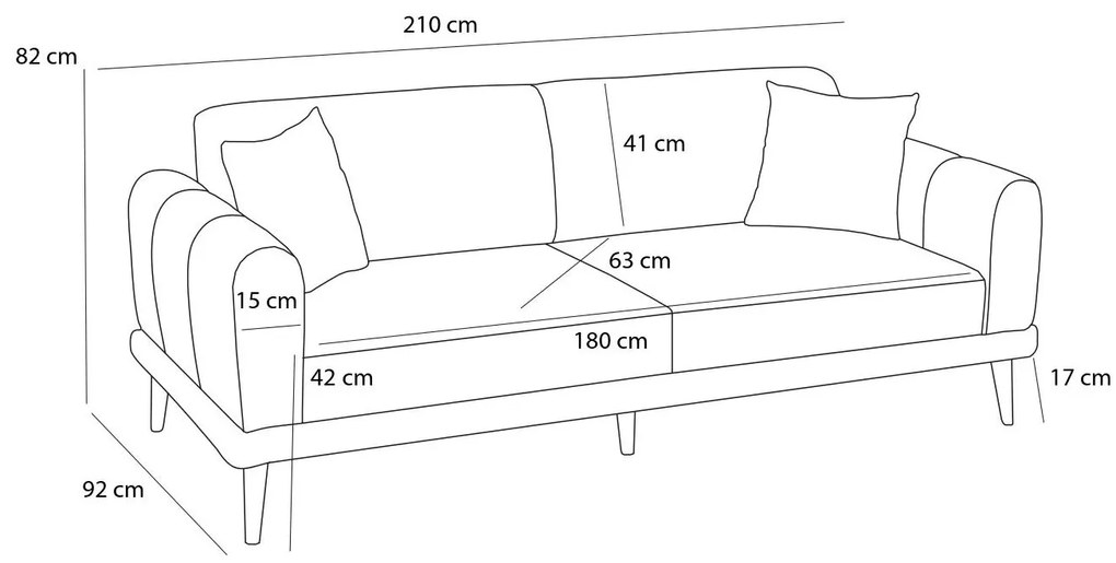 Pohovka trojsedačka Sorenella (antracit + orech). Akcia -18%. Vlastná spoľahlivá doprava až k Vám domov. 1106718