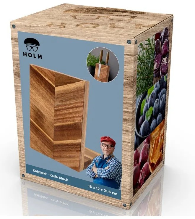 Drevený magnetický držiak na nože – Holm