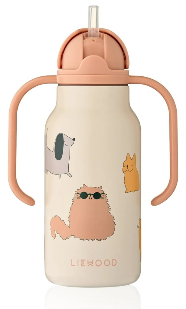 LIEWOOD Termo fľaša Kimmie Cats and Dogs / Sandy Recycled 250 ml