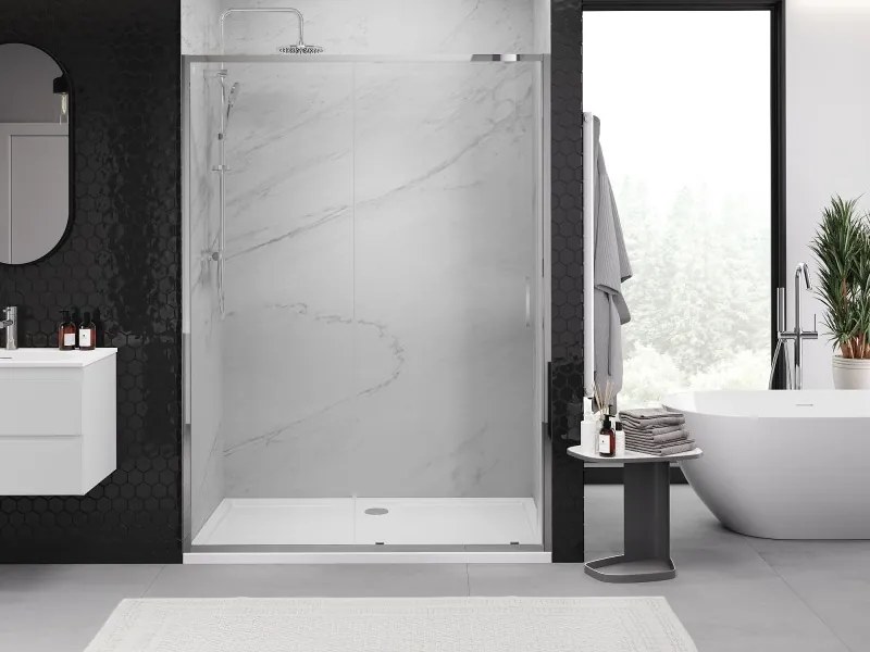 Mexen Exo, posuvné sprchové dvere, 170 cm, transparentné sklo, chróm, 8151-170-000-01-00