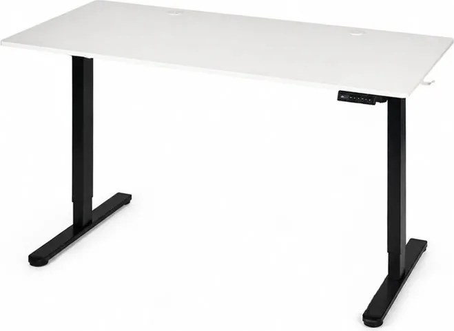 Elektrický písací stôl 120x60 cm, výškovo nastaviteľná 72-118 cm biela doska