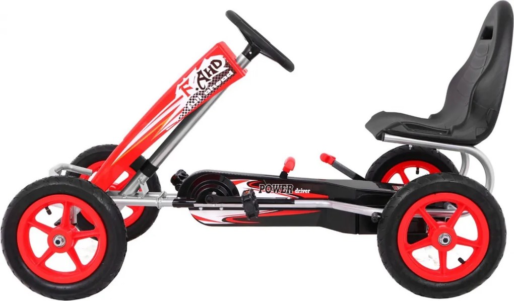 Ramiz Motokára Full Ahead AIR s pedálmi pre deti 3+ Červená + Nastavenie sedadla + Nafukovacie kolesá + Ručná brzda