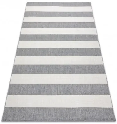 Koberec Floorlux sizal flat 48644/637- Pásy sivo biely