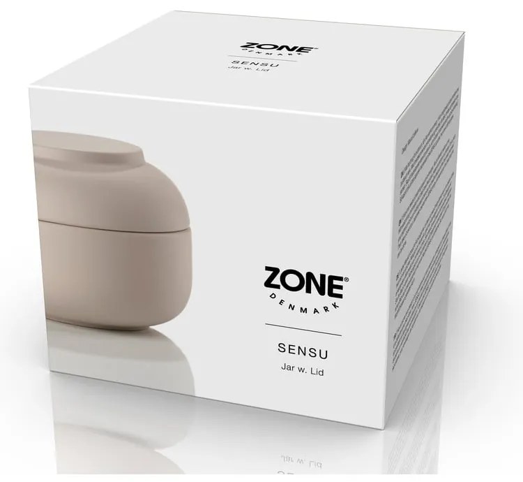 Béžový kameninový kúpeľňový organizér na vatové tampóny Sensu – Zone