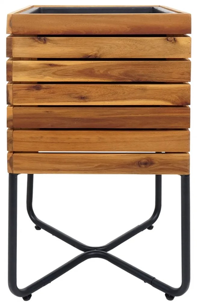 Kvetináč HWC-L25, 60x33x33cm, akáciové drevo - hnedá