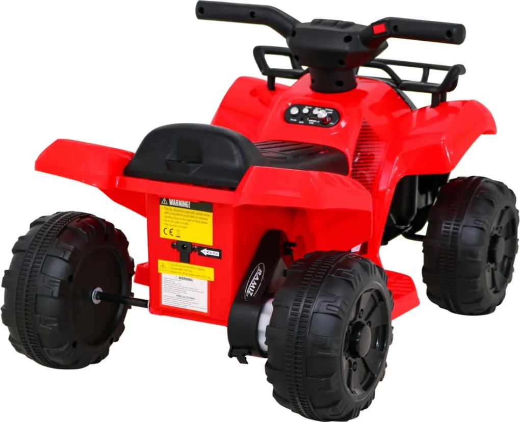 Ramiz Detská štvorkolka na batérie Storm Červená + 25W motor + MP3 USB + LED