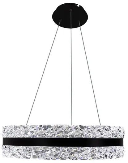 LED Stmievateľný luster na lanku LED/80W/230V 3000-6500K čierna + diaľkové ovládanie