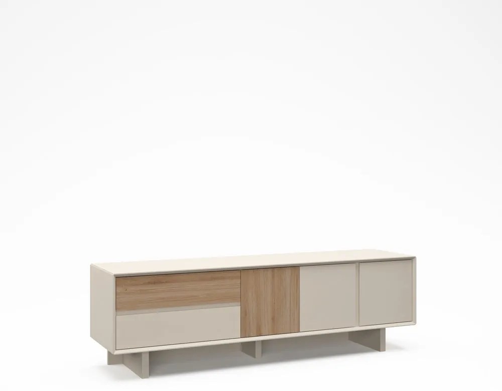 TV stolík v béžovej a prírodnej farbe v dekore duba 180x55x45 cm Carpi – Marckeric