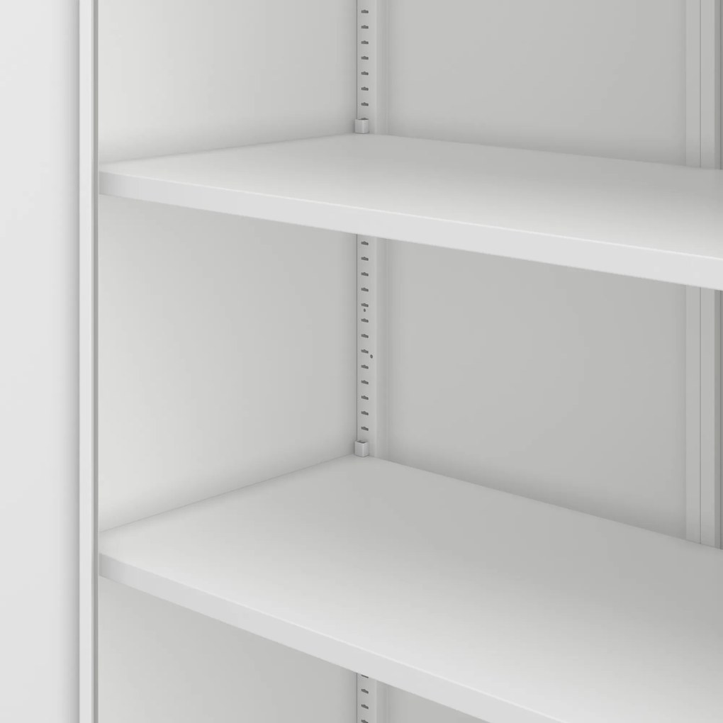 Kovová kancelárska skriňa so 4 policami, biela, 1750x800x400 mm: JAN Compact