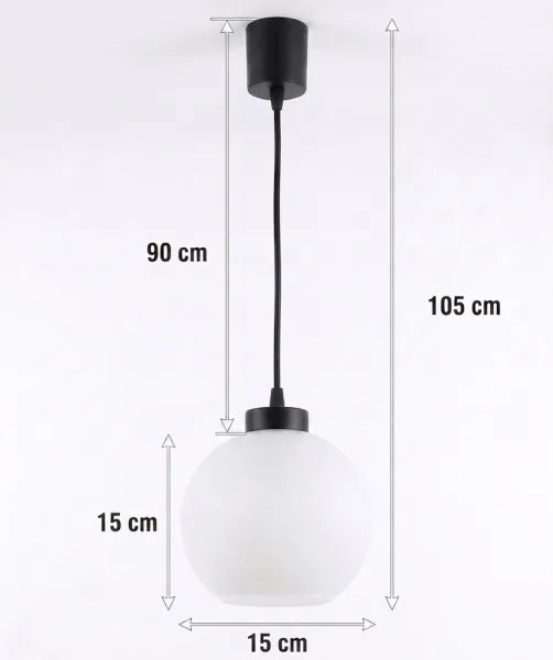 Brilagi - LED luster na lanku RETRO GLASS 1xE27/60W/230V pr. 15 cm čierna/biela
