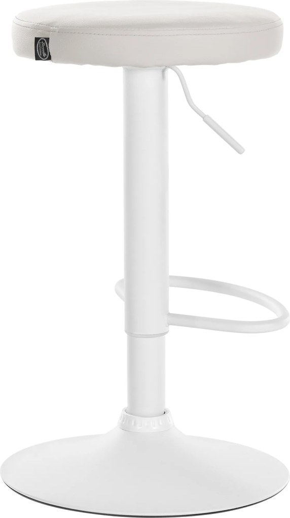 Barová stolička Ponte - koženka, biely rám - Biela