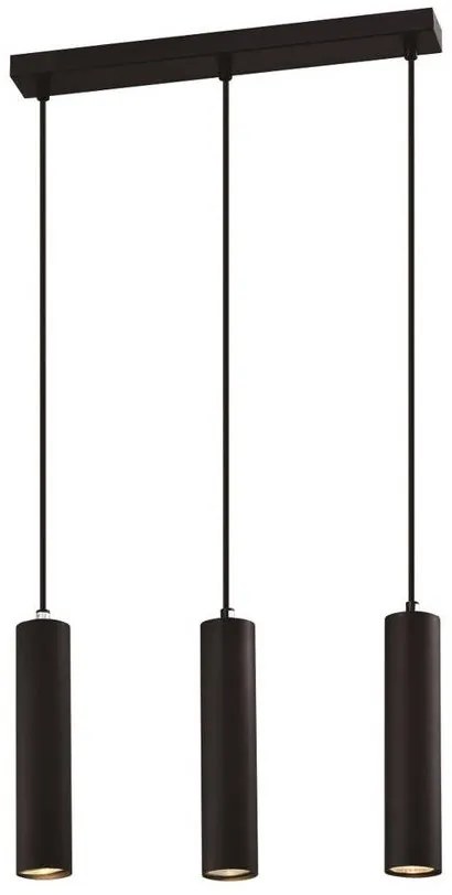 Candellux Čierny závesný luster Tubo pre žiarovku 3x GU10 33-79091
