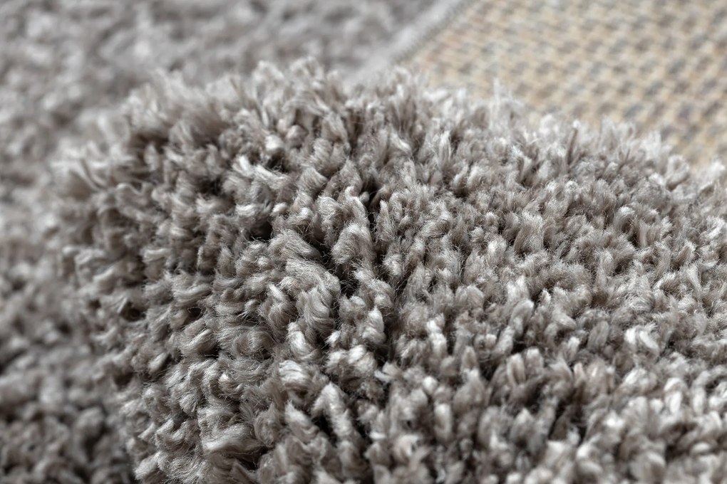 Štvorcový koberec BERBER 9000 So strapcami, shaggy, hnedý