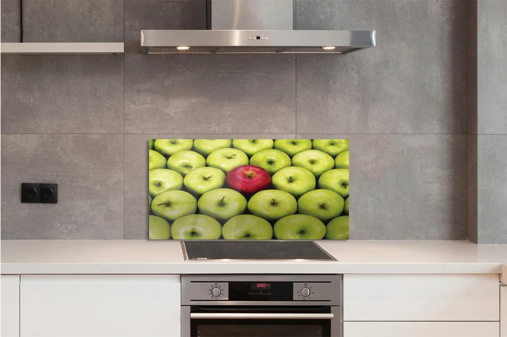 Sklenený obklad do kuchyne Zelená a červená jablká 140x70 cm