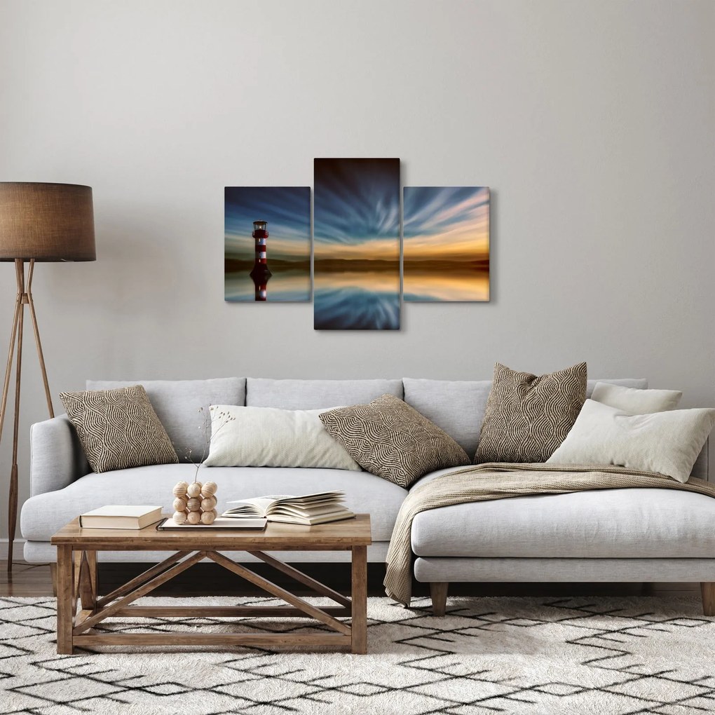 Obraz majáku v mori (90x60 cm)