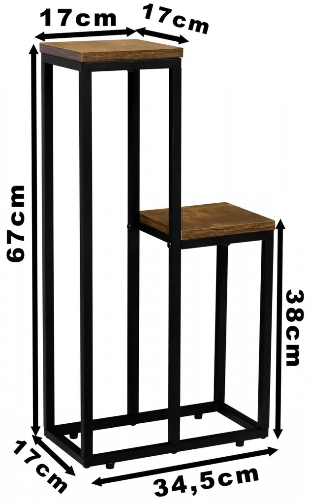 Stojan na kvety Hazel hnedý/čierny