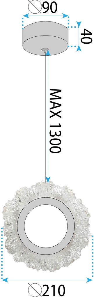 Toolight Toolight, LED závesné osvetlenie 21cm, 5W, 3000K, LHJ102-1CP, zlatá, OSW-60047