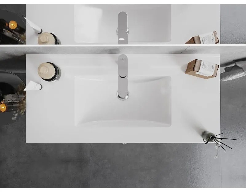 Mexen Atena, umývadlo na zapustenie do dosky 101 x 46 cm, biela lesklá, 25011000