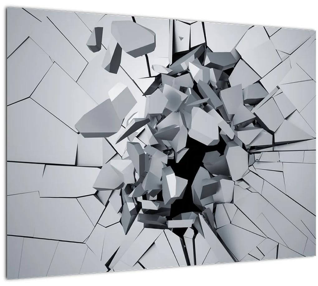 Sklenený obraz abstrakcie 3D (70x50 cm)