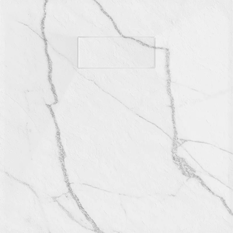 Mexen Hugo, štvorcová sprchová vanička SMC 80 x 80 cm, biely kameň, 42158080