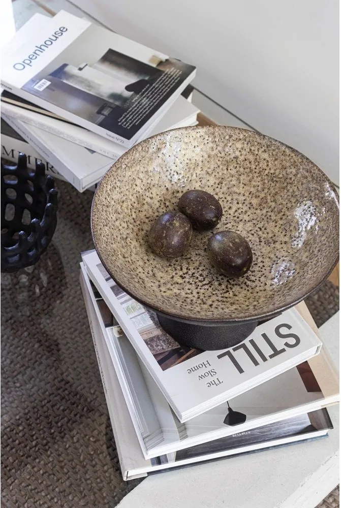 Čierna/béžová kameninová misa ø 31,5 cm By Hand – Mette Ditmer Denmark