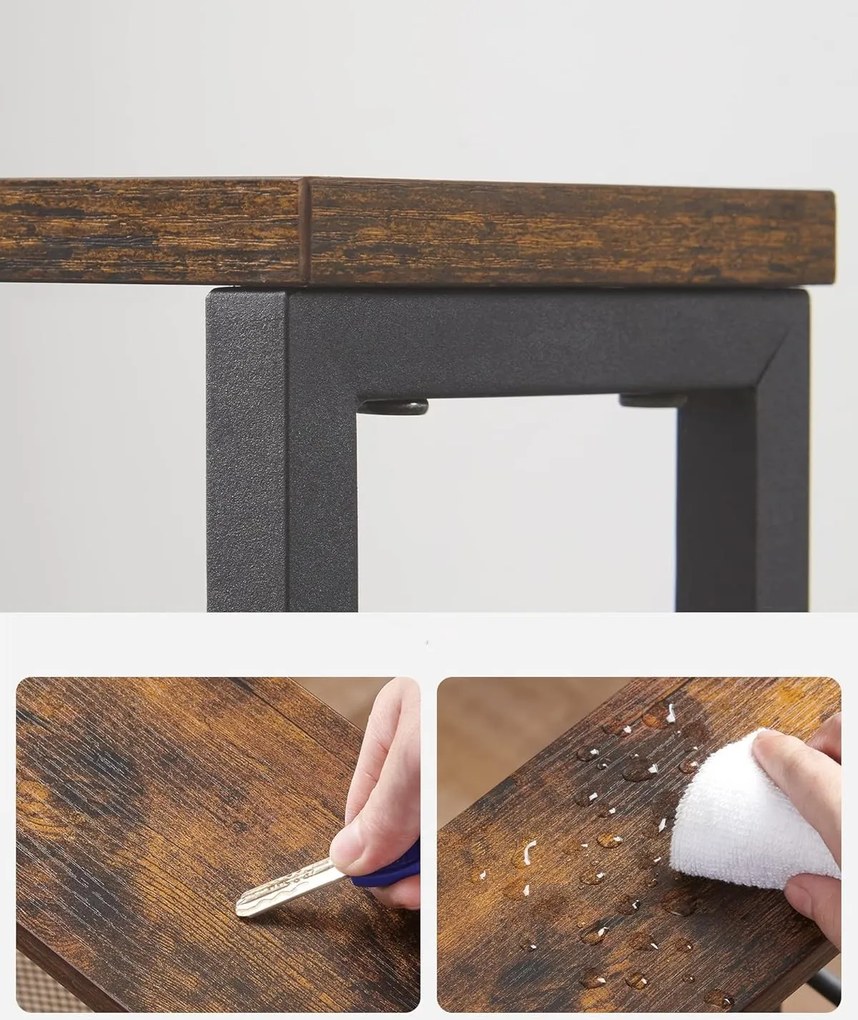 Pojazdný kuchynský vozík Vasagle Compi 77 cm čierny/hnedý