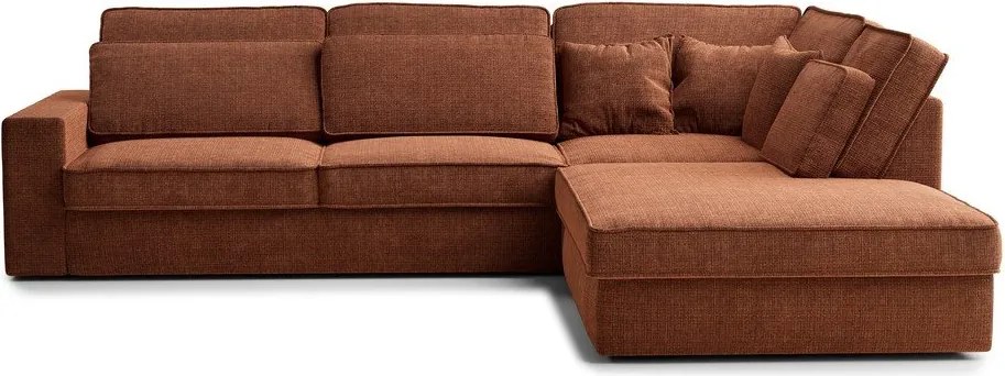 Ženilková rohová pohovka v medenej farbe (pravý roh/do L) Kirou – Maison de Rêve