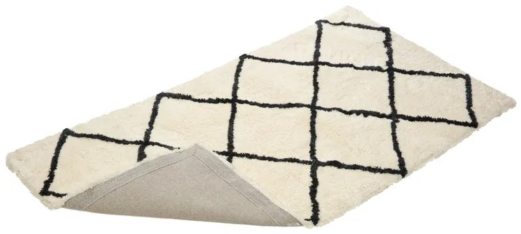 Livarno home Koberec s dlhým vlasom, 80 x 150 cm/Ø 100 cm (krémová/čierna)  (100377446)