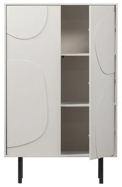 Svetlosivá skrinka z borovicového dreva 85x135 cm Cadiz – WOOOD